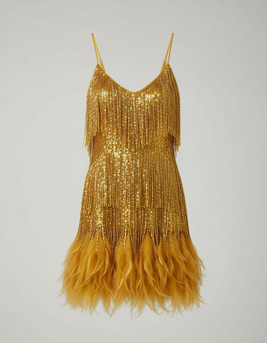 Vestido de Lentejuelas con Tirantes para Fiesta — Viaestilo