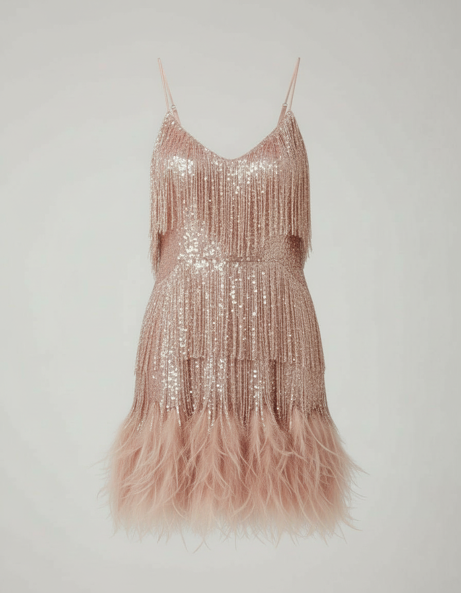 Vestido de Lentejuelas con Tirantes para Fiesta — Viaestilo