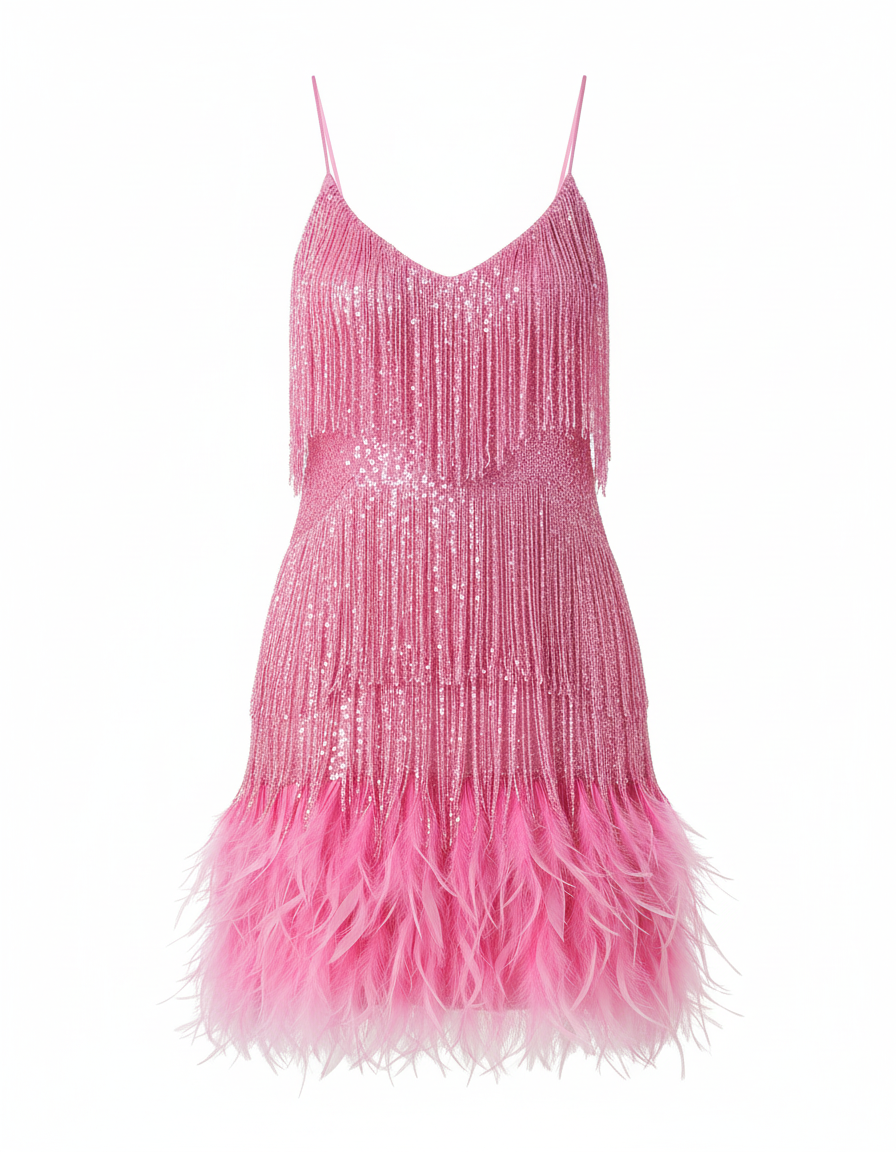 Vestido de Lentejuelas con Tirantes para Fiesta — Viaestilo