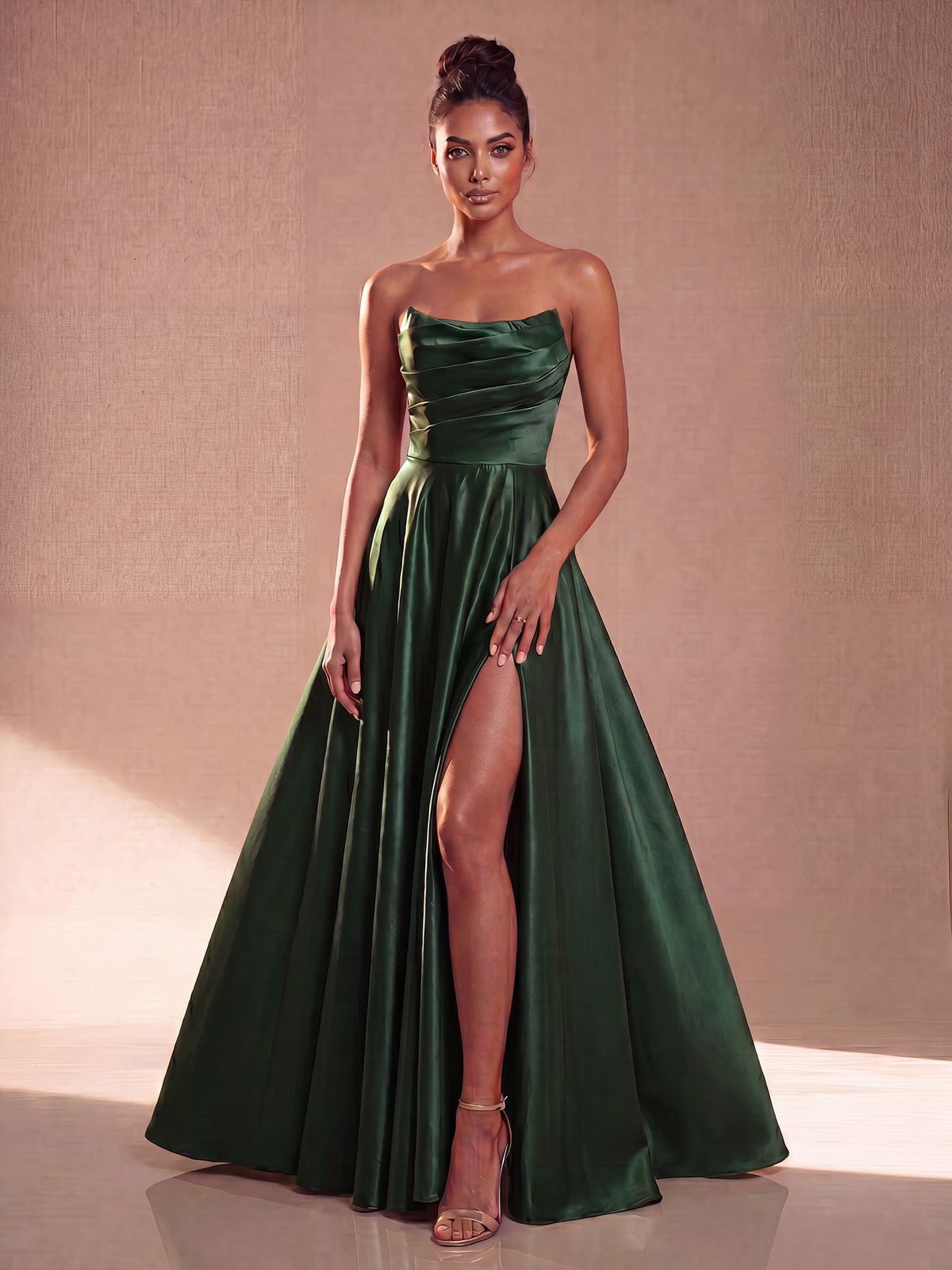 Vestido Largo Mezzaluna de Gala con Corsé Drapeado — Viaestilo