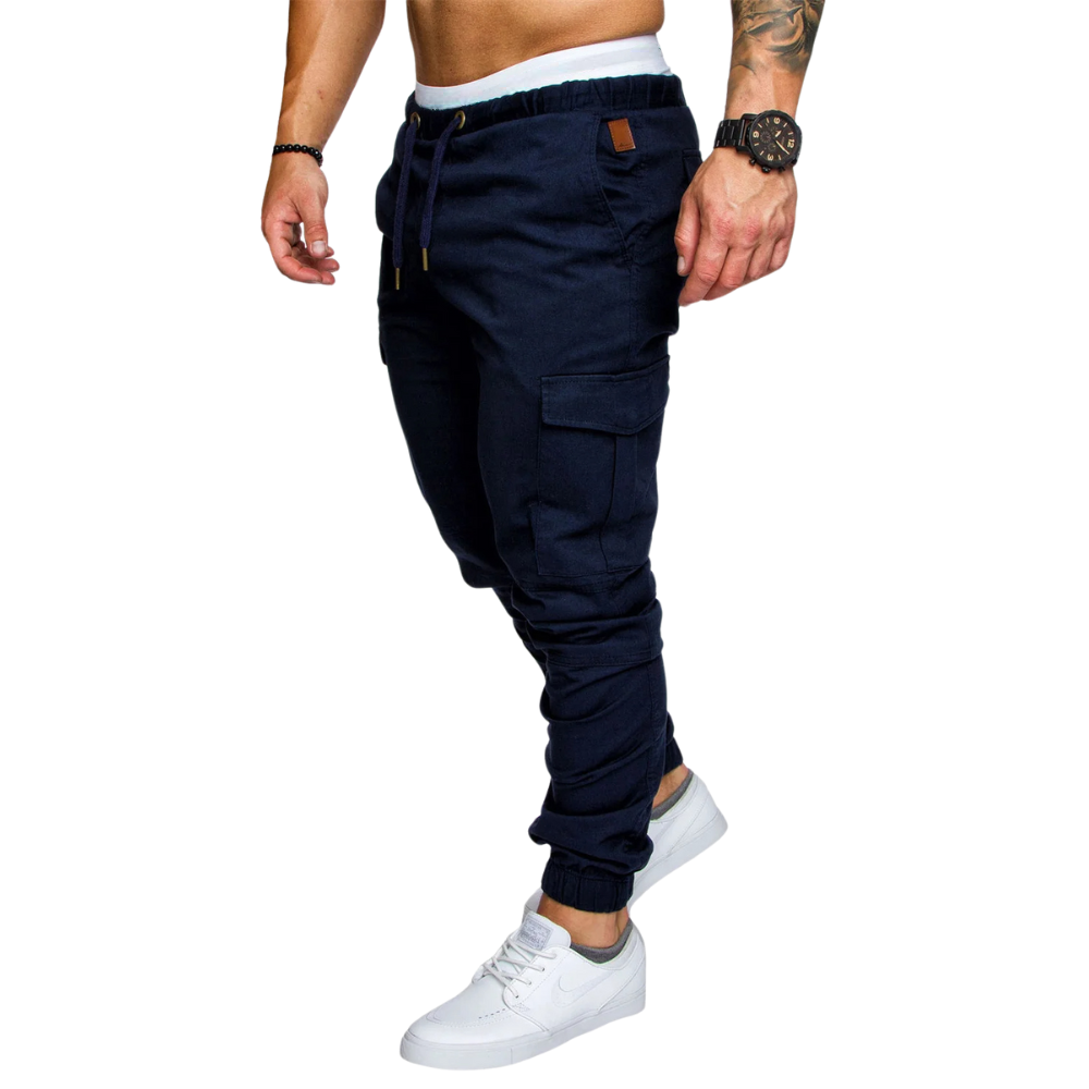 Pantalón Cargo Jogger con Bolsas y Corte Entubado — Viaestilo