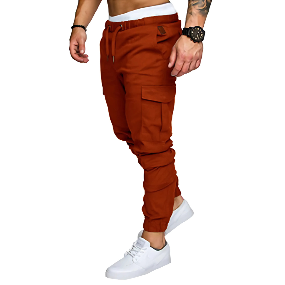 Pantalón Cargo Jogger con Bolsas y Corte Entubado — Viaestilo