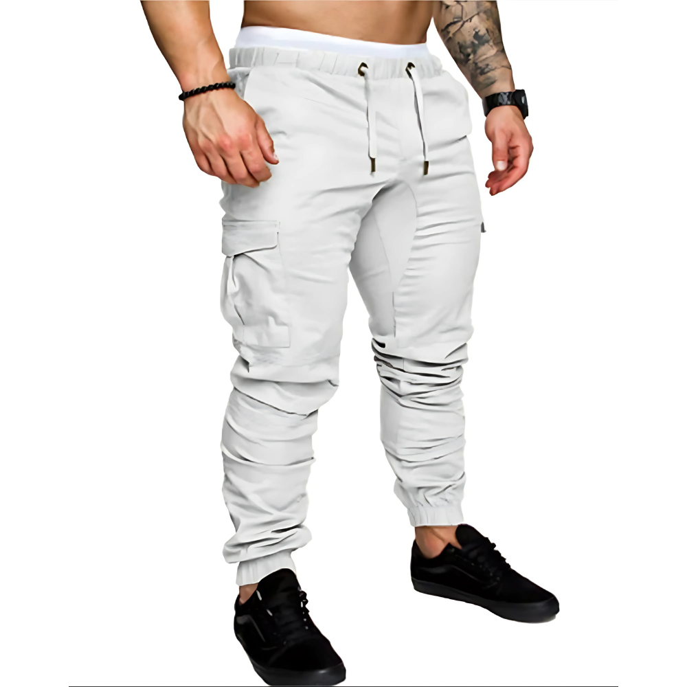 Pantalón Cargo Jogger con Bolsas y Corte Entubado — Viaestilo