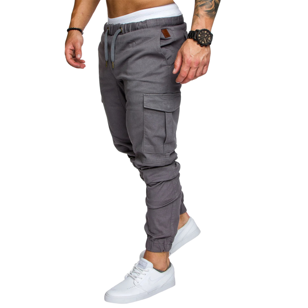 Pantalón Cargo Jogger con Bolsas y Corte Entubado — Viaestilo