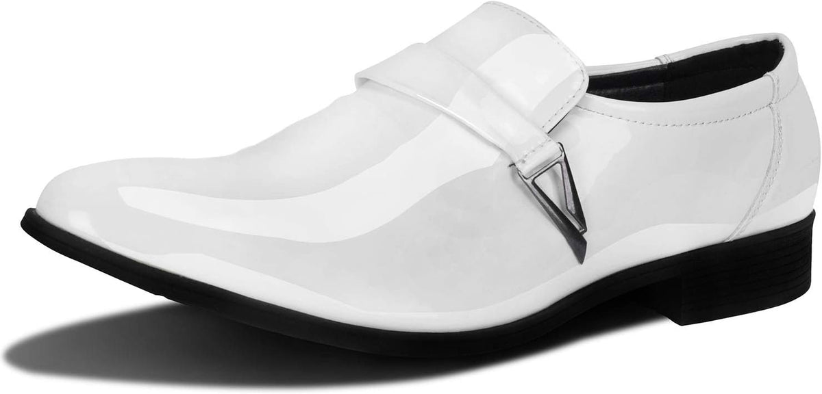 Mocasines Blancos de Charol con Hebilla — Viaestilo