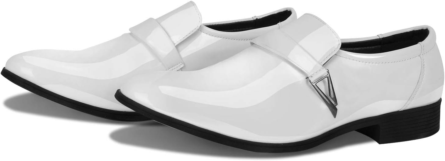 Mocasines Blancos de Charol con Hebilla — Viaestilo