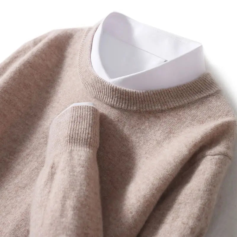 Suéter Cuello Redondo Mezcla de Cachemira — Viaestilo