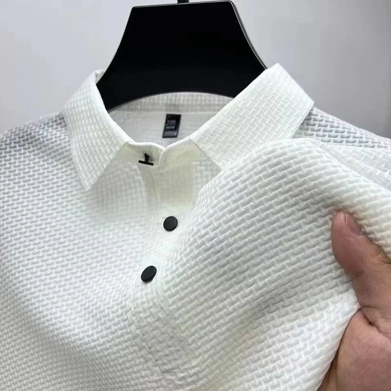 Playera Polo de Punto Waffle Ultraligera — Viaestilo