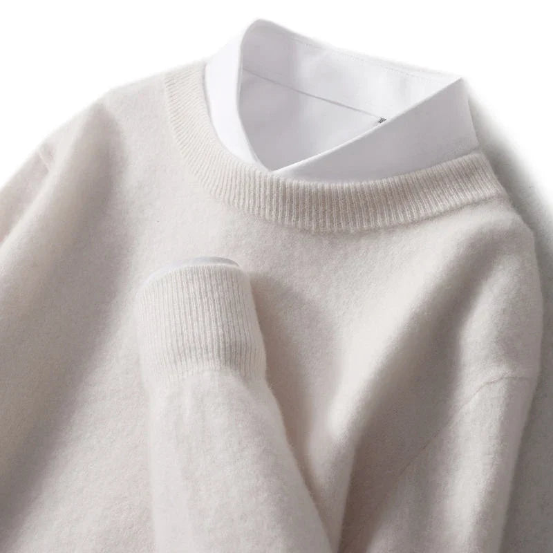 Suéter Cuello Redondo Mezcla de Cachemira — Viaestilo