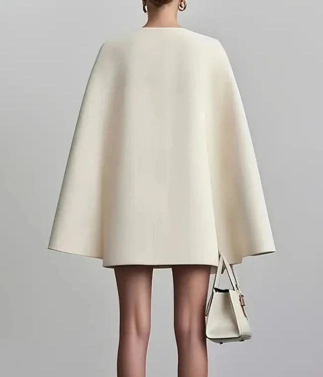 Vestido Blazer Mini Cruzado con Manga Capa — Viaestilo