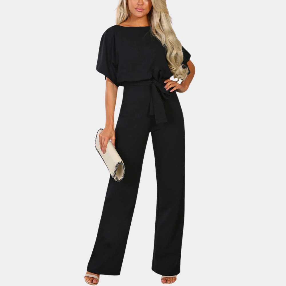 Jumpsuit Pierna Ancha con Cinturón de Amarre — Viaestilo