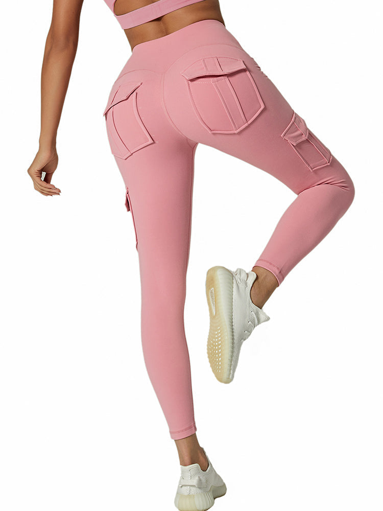 Leggings Cargo Cintura Alta con Bolsillos — Viaestilo