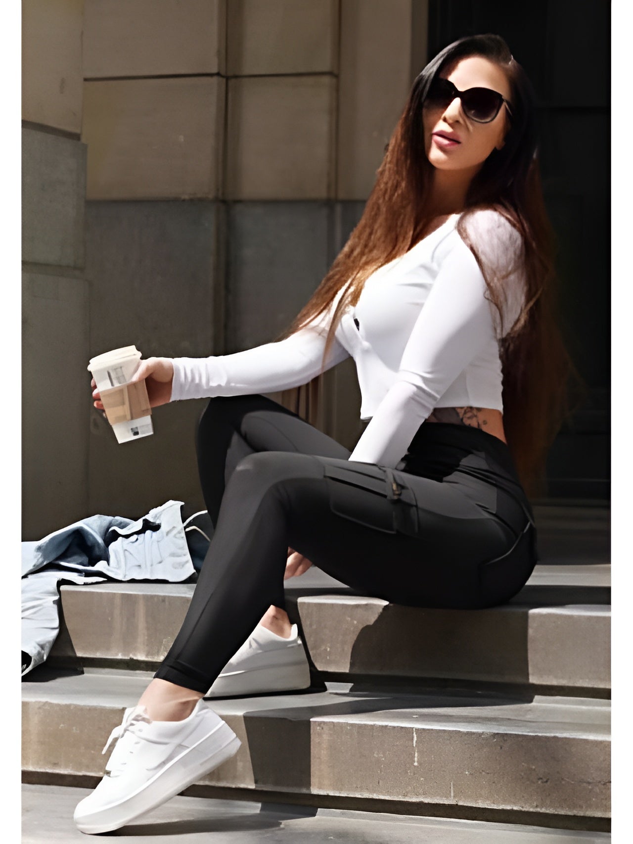 Leggings Cargo Cintura Alta con Bolsillos — Viaestilo