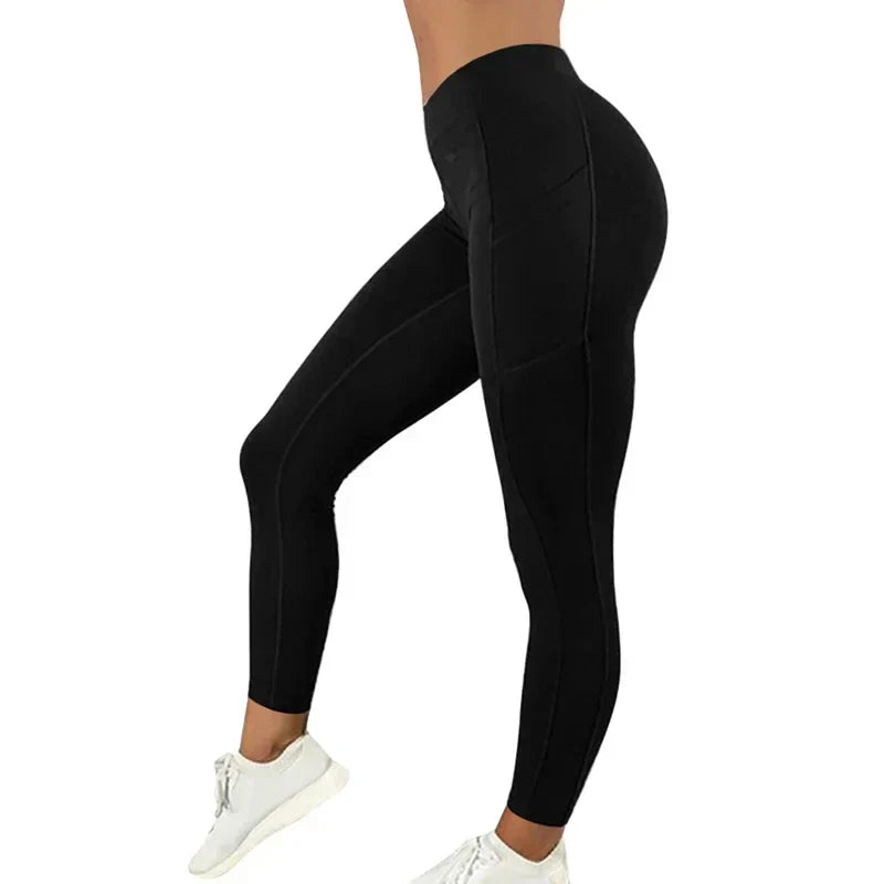 Leggings Cintura Alta con Bolsillos Yoga y Gym — Viaestilo
