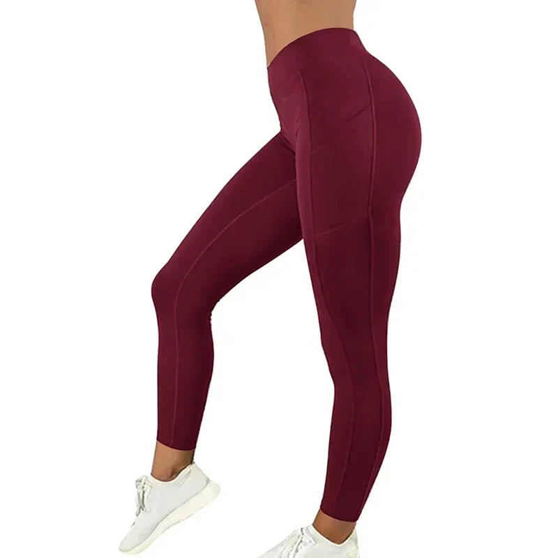 Leggings Cintura Alta con Bolsillos Yoga y Gym — Viaestilo