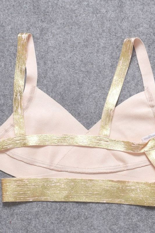 Top Crop Metálico Cruzado con Tirantes — Viaestilo
