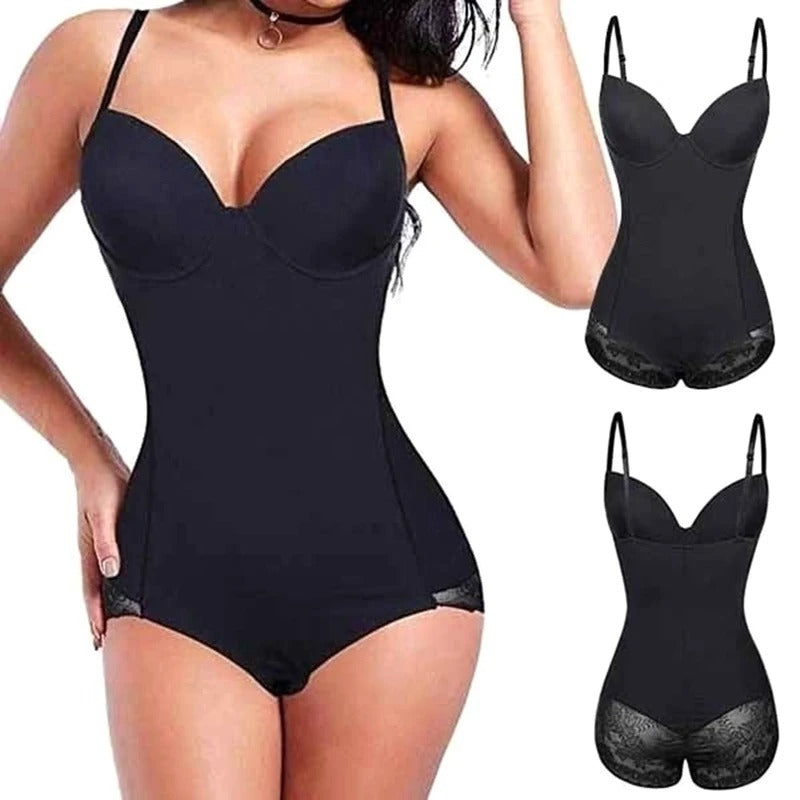 Bodysuit Moldeador con Copa y Encaje — Viaestilo