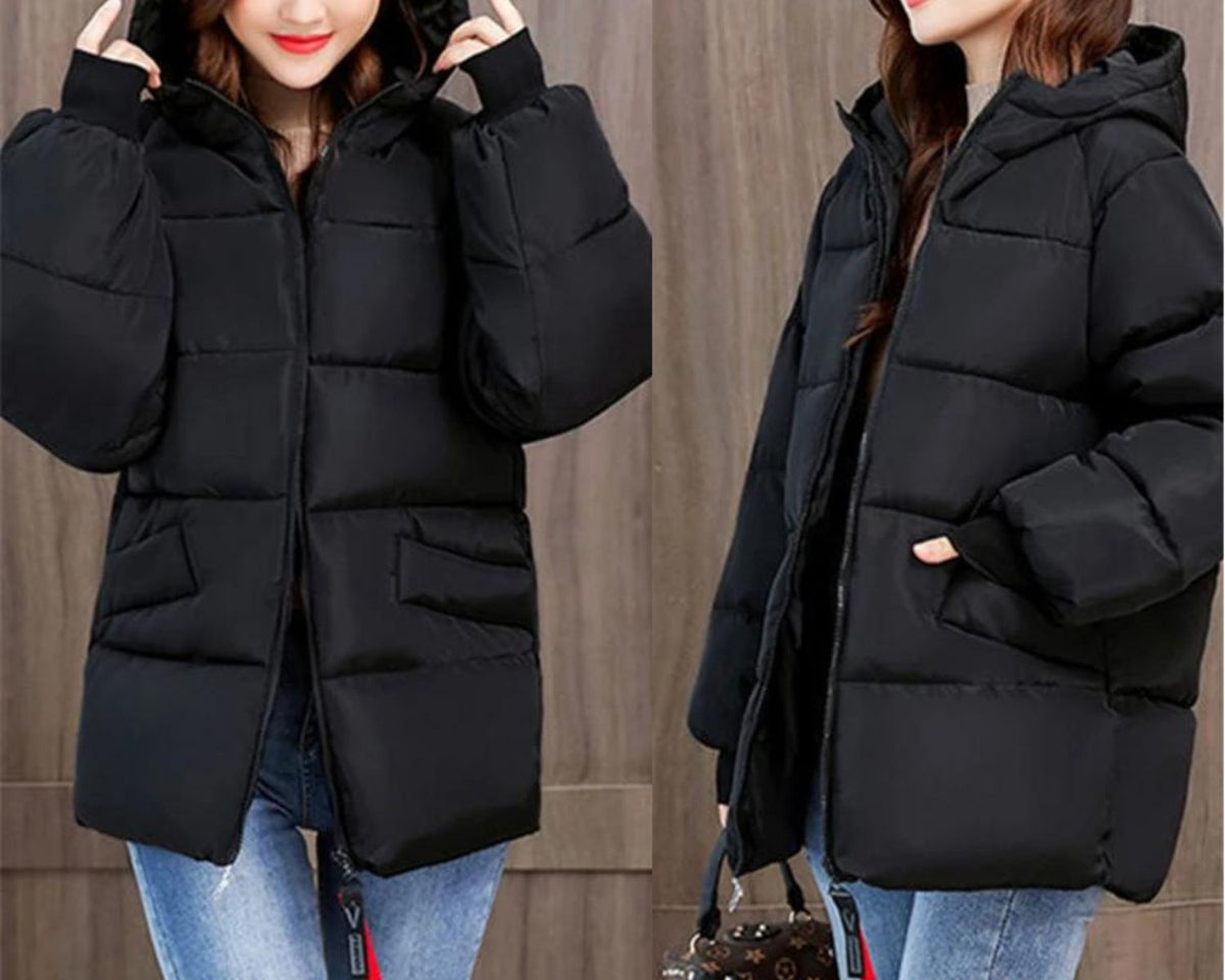Abrigo Acolchado Oversize con Capucha — Viaestilo