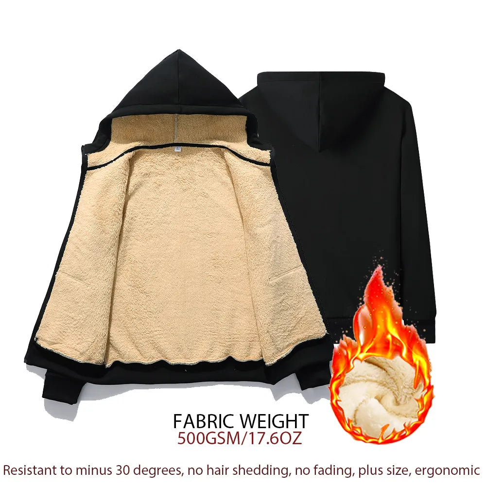 Sudadera Talla Plus con Capucha y Forro Polar — Viaestilo