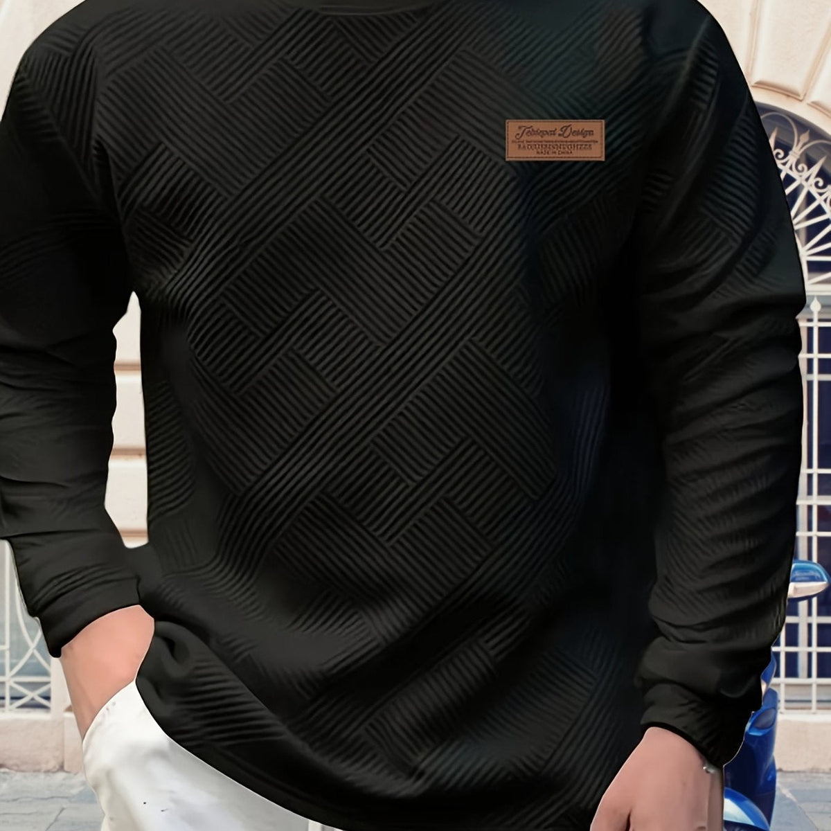 Sudadera Cuello Redondo Texturizada con Rib — Viaestilo