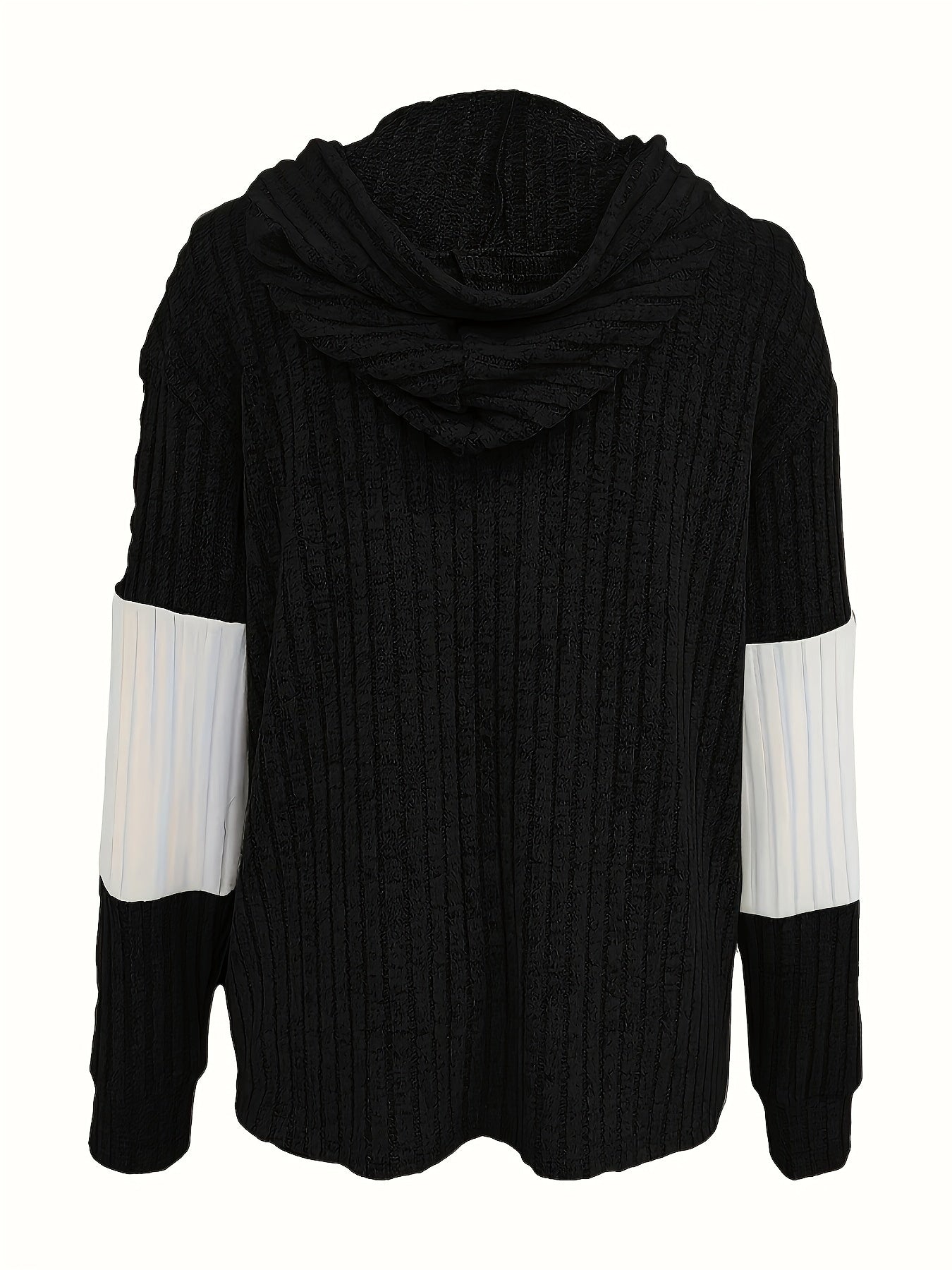Sudadera con Cierre y Bloques de Color Texturizada — Viaestilo