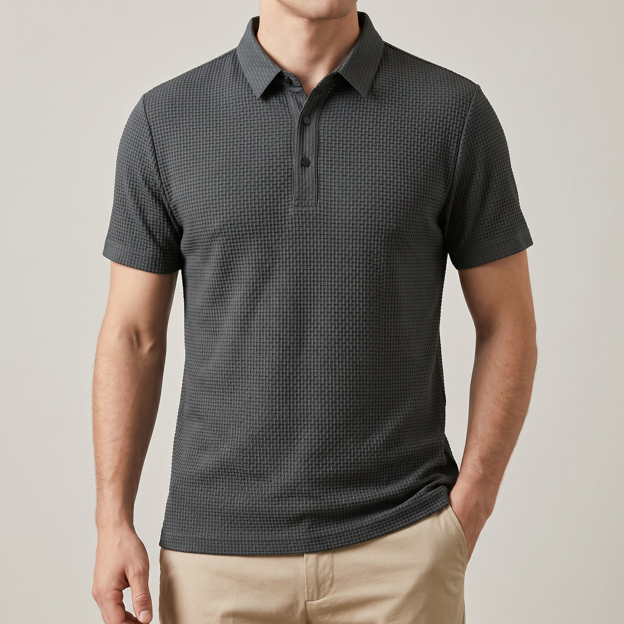 Playera Polo de Punto Waffle Ultraligera — Viaestilo