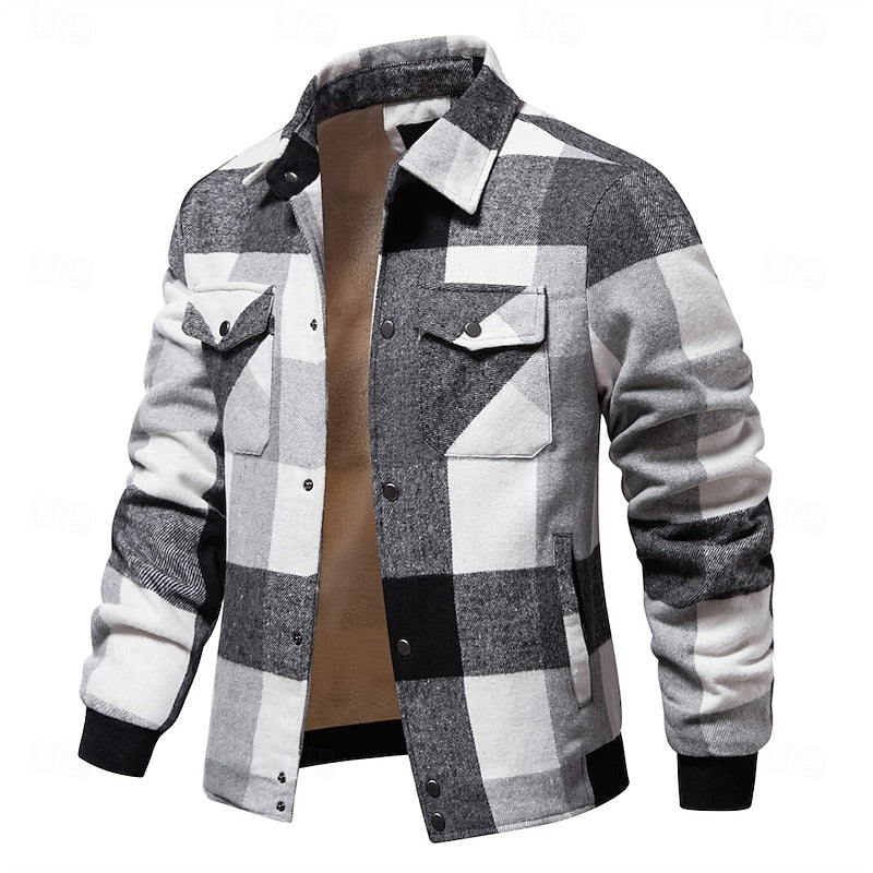 Camisa Chamarra de Franela a Cuadros Forrada — Viaestilo