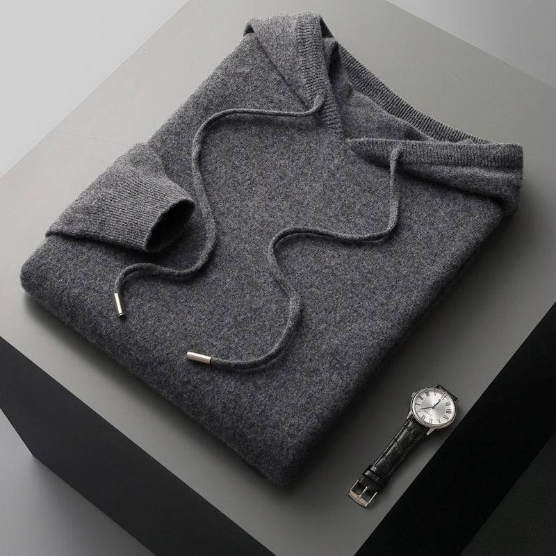 Sudadera de Lana Merino con Capucha — Viaestilo