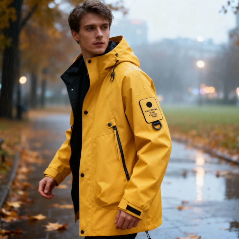 Chamarra Impermeable con Capucha y Bolsa al Pecho — Viaestilo