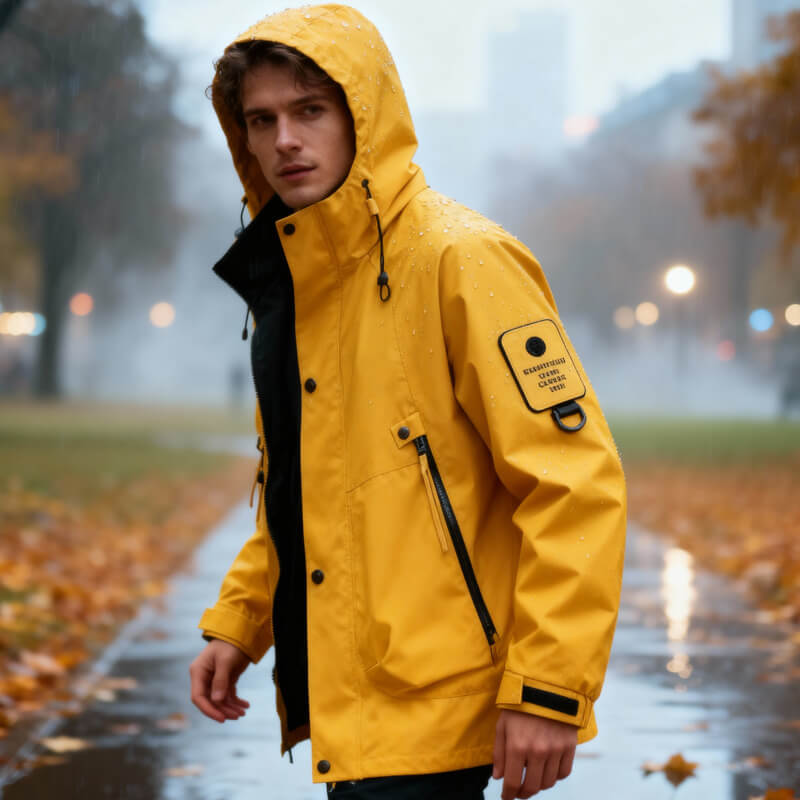 Chamarra Impermeable con Capucha y Bolsa al Pecho — Viaestilo