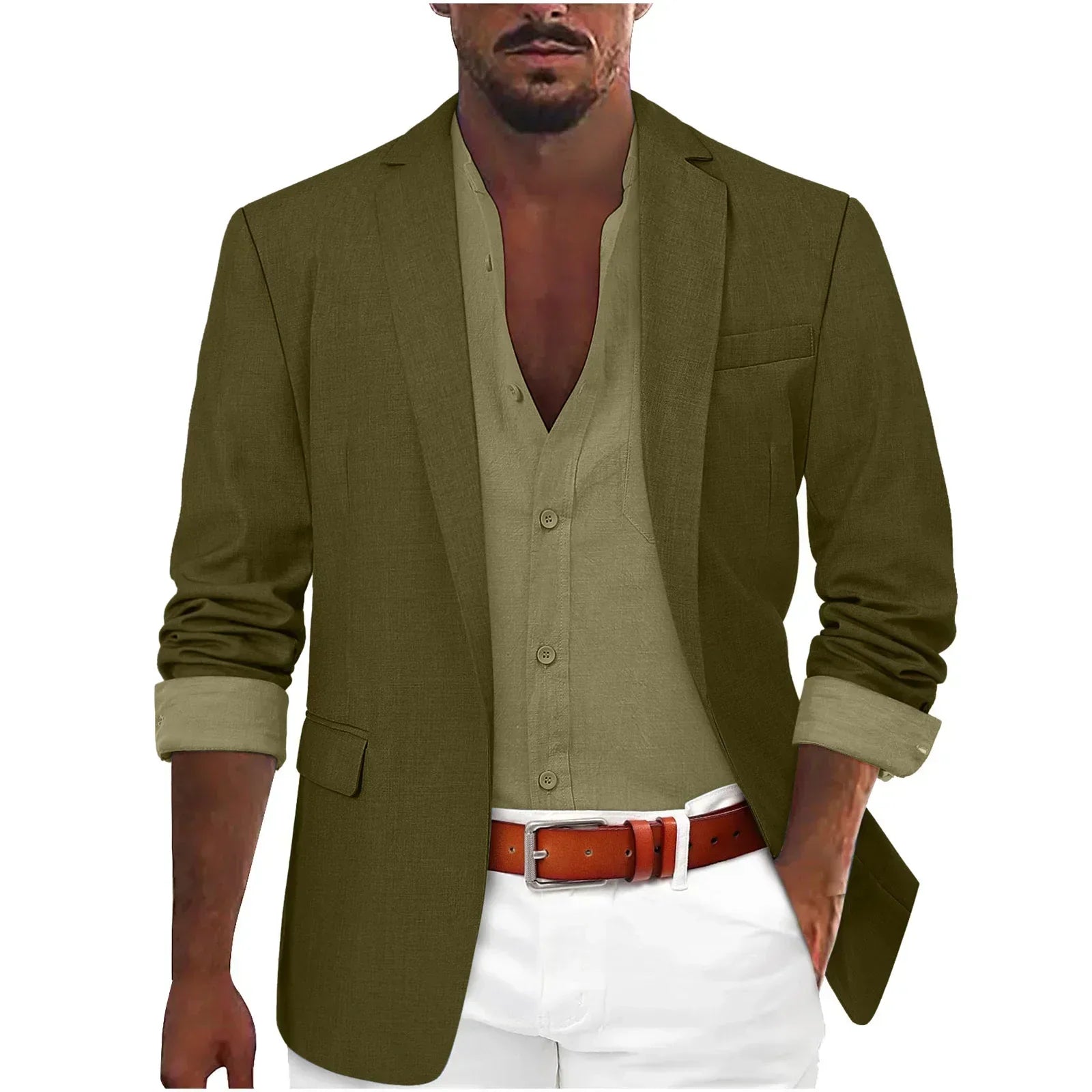 Saco Relajado Look Lino sin Forro — Viaestilo