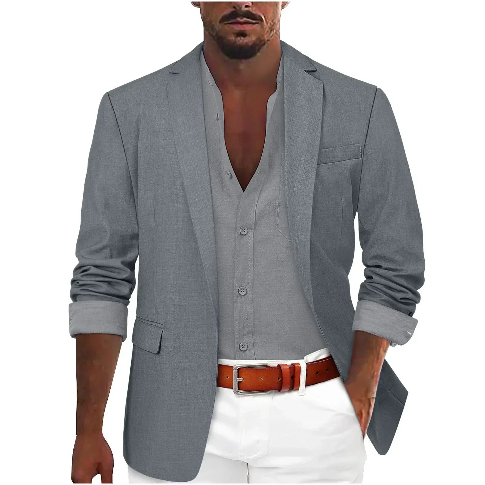 Saco Relajado Look Lino sin Forro — Viaestilo