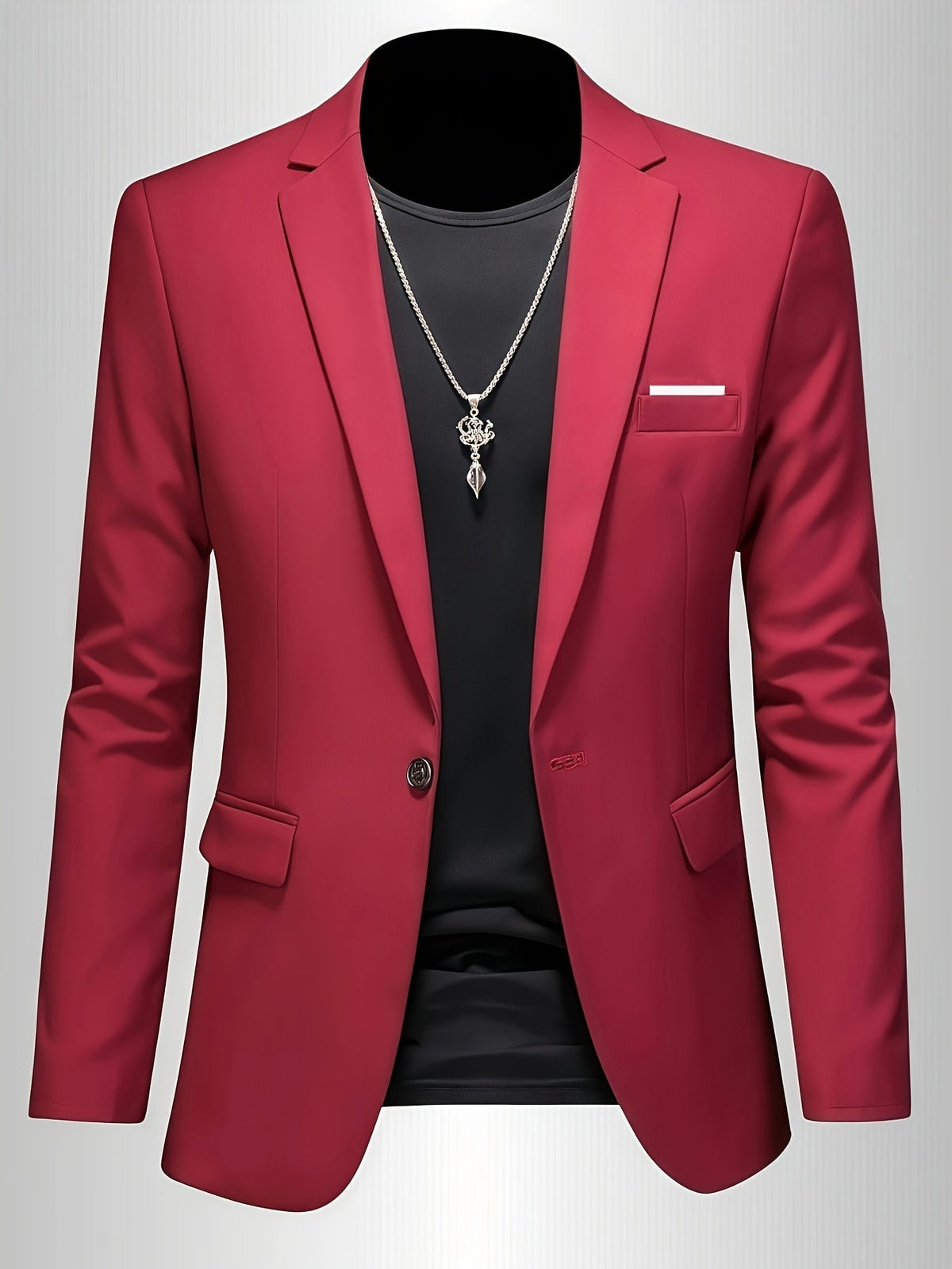 Saco Slim con Solapa de Muesca y Un Botón — Viaestilo