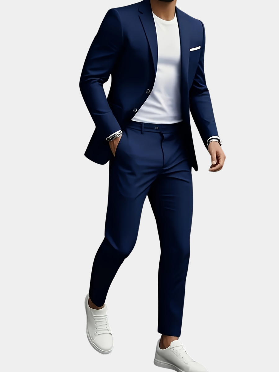 Traje Dos Piezas Slim con Solapa de Muesca — Viaestilo
