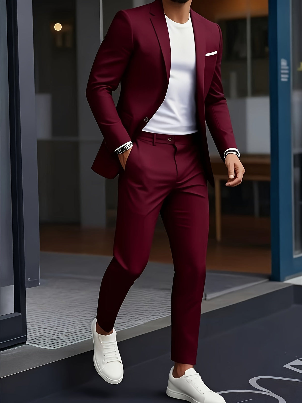 Traje Dos Piezas Slim con Solapa de Muesca — Viaestilo