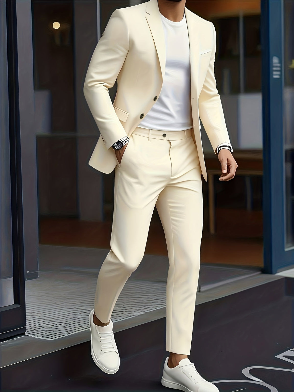 Traje Dos Piezas Slim con Solapa de Muesca — Viaestilo