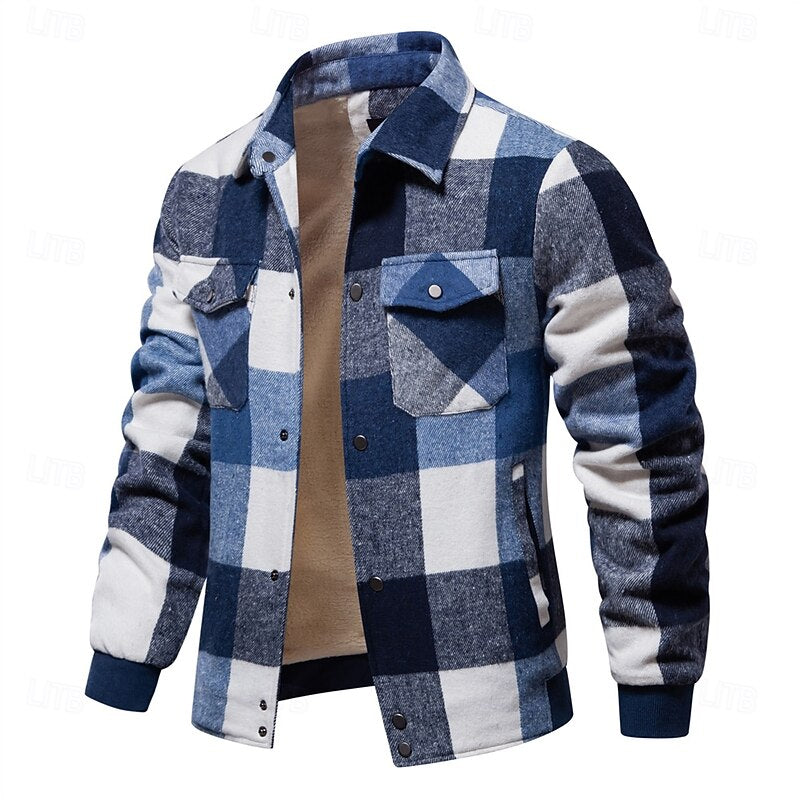 Camisa Chamarra de Franela a Cuadros Forrada — Viaestilo