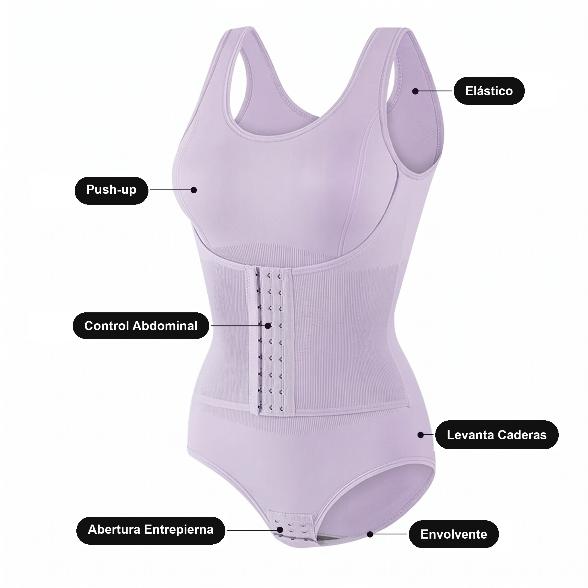 Body Moldeador Fiamma con Faja y Cierre Lateral — Viaestilo