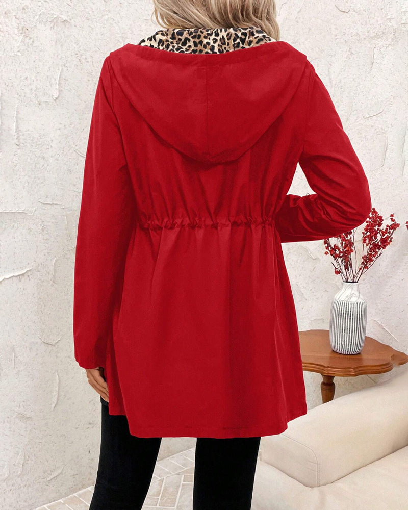 Impermeable Reversible con Capucha y Estampado Animal — Viaestilo