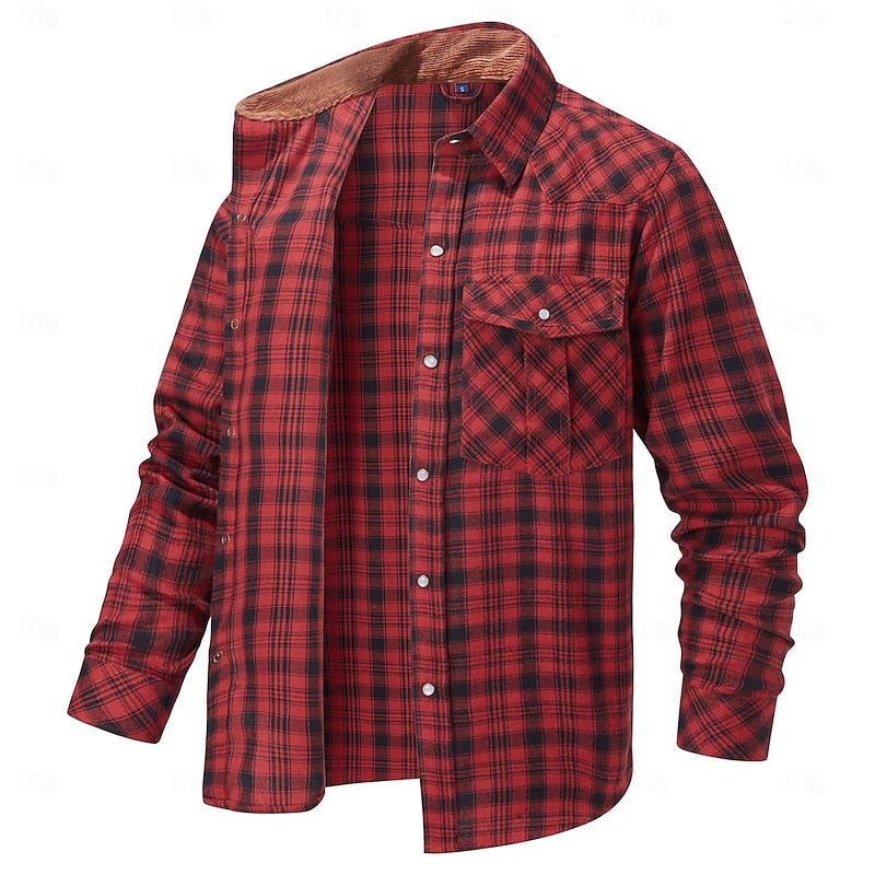 Camisa Chamarra de Franela a Cuadros Cepillada — Viaestilo
