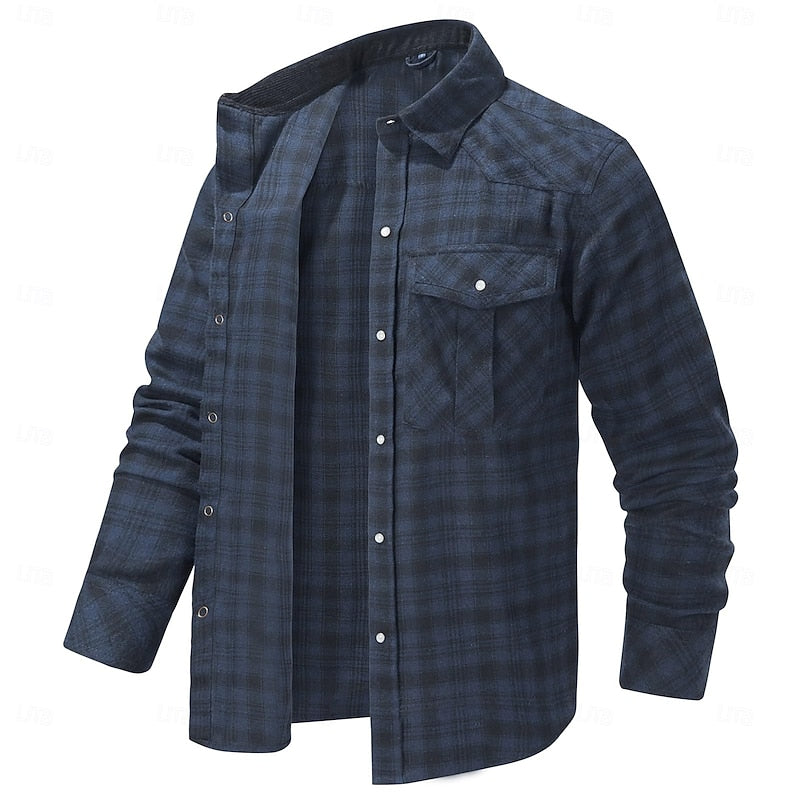 Camisa Chamarra de Franela a Cuadros Cepillada — Viaestilo