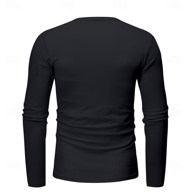 Playera Henley Manga Larga de Punto Liso — Viaestilo